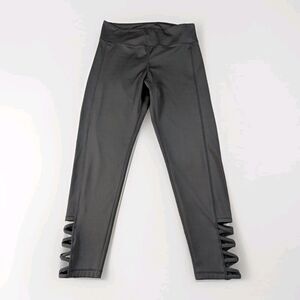 Yelete Active Leggings Womens L Black Lace Ankle Athleisure Workout Comfort